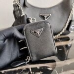 Replica Prada 1BH204 Prada Re-Edition 2005 Saffiano leather Bag in Black Silver - Image 6