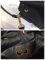 Replica Prada 1BH097 Bucket Jacquard Logo Convertible Medium black - Image 7
