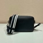 Replica Prada Leather bag with shoulder strap 1BH082 Black - Image 2