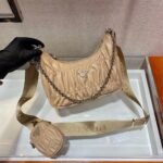 Replica Prada 1BH204 Mini Bags Prada Crossbody Leather bag In Apricot - Image 2