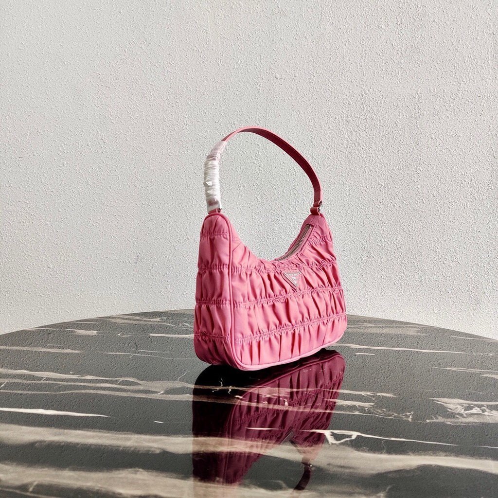 65324f4916985.jpg Replica Prada 1NE204 Prada Nylon and Saffiano Leather Mini Bag in Pink - Image 1