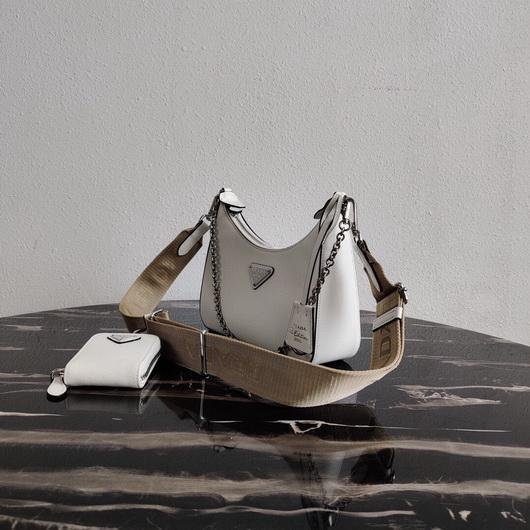 65324f734829e.jpg Replica Prada 1BH204 Prada Re-Edition 2005 Saffiano leather Bag in White Silver - Image 1