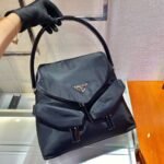 Replica Prada Signaux Nylon and Leather Hobo Bag 1BC160 Black - Image 2