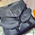 Replica Prada Signaux Nylon and Leather Hobo Bag 1BC160 Black - Image 5