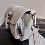 Replica Prada Pocket Nylon and Brushed Leather Bag 1BD295 White - Image 5