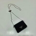 Replica Prada sequins-studded card holder with shoulder strap 1MR024 Black - Image 4