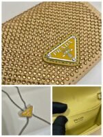 Replica Prada Crystal-studded card holder with shoulder strap 1MR024 Yellow Crystal - Image 8