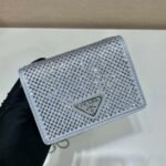 Replica Prada Crystal-studded card holder with shoulder strap 1MR024 White Crystal - Image 3