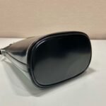 Replica Prada Mini brushed-leather bucket bag 1BE059 Black - Image 6