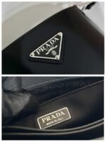 Replica Prada Mini brushed-leather bucket bag 1BE059 Black - Image 8
