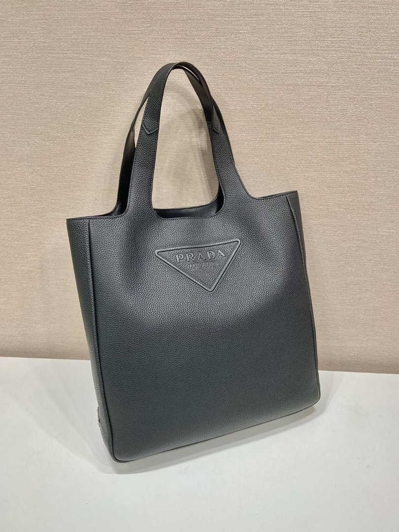 6532527d125e9.jpg Replica Prada 2VG092 Leather Tote Shoulder Bags Black - Image 1