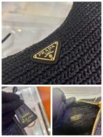 Replica Prada 1BH204 Prada Re-Edition 2005 Raffia Bag in Black - Image 8