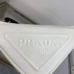 Replica Prada Leather Prada Triangle shoulder bag 1BH190 White - Image 2