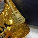 Replica Prada 1NE515 Re-Edition 2000 sequined Re-Nylon mini-bag Gold - Image 3