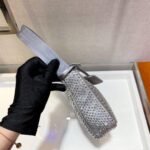 Replica Prada 1NE515 Satin mini-bag with artificial crystals gray - Image 2