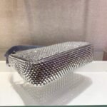 Replica Prada 1NE515 Satin mini-bag with artificial crystals gray - Image 4