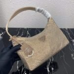 Replica Prada 1NE515 Satin mini-bag with artificial crystals apricot - Image 5