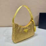Replica Prada 1NE515 Satin mini-bag with artificial crystals Yellow - Image 2