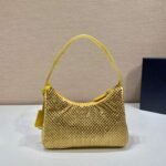 Replica Prada 1NE515 Satin mini-bag with artificial crystals Yellow - Image 3