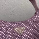 Replica Prada 1NE515 Satin mini-bag with artificial crystals Pink - Image 4