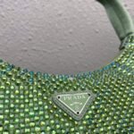 Replica Prada 1NE515 Satin mini-bag with artificial crystals Green - Image 4
