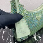 Replica Prada 1NE515 Satin mini-bag with artificial crystals Green - Image 5