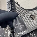 Replica Prada 1NE515 Satin mini-bag with artificial crystals Black - Image 4
