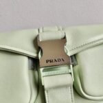 Replica Prada Pocket Nylon and Brushed Leather Bag 1BD295 Green - Image 4