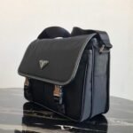 Replica Prada Nylon and Saffiano Leather Bag with Strap 2VD769 Black - Image 5