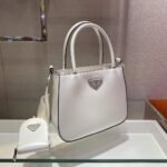 Replica Prada Brushed leather handbag 1BA320 White - Image 3
