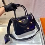 Replica Prada Brushed leather handbag 1BA320 Black - Image 2