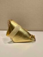 Replica Prada Leather Prada Triangle shoulder bag 1BH190 Gold - Image 2