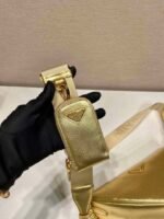 Replica Prada Leather Prada Triangle shoulder bag 1BH190 Gold - Image 5