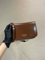 Replica Prada 2VD061 Black Brushed Leather Mini-bag With Shoulder Strap Brown - Image 9
