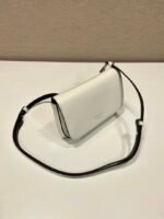 Replica Prada 2VD061 Black Brushed Leather Mini-bag With Shoulder Strap White - Image 3