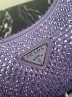 Replica Prada 1NE515 Satin mini-bag with artificial crystals Purple - Image 3