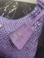 Replica Prada 1NE515 Satin mini-bag with artificial crystals Purple - Image 4