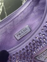 Replica Prada 1NE515 Satin mini-bag with artificial crystals Purple - Image 8