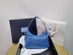 Replica Prada 1NE515 Satin mini-bag with artificial crystals Blue - Image 3