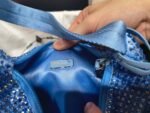 Replica Prada 1NE515 Satin mini-bag with artificial crystals Blue - Image 8