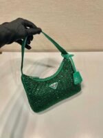 Replica Prada 1NE515 Satin mini-bag with artificial crystals Jade green - Image 2