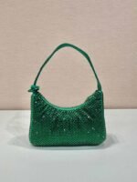 Replica Prada 1NE515 Satin mini-bag with artificial crystals Jade green - Image 4