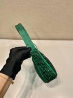 Replica Prada 1NE515 Satin mini-bag with artificial crystals Jade green - Image 5