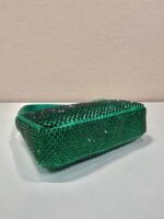 Replica Prada 1NE515 Satin mini-bag with artificial crystals Jade green - Image 6
