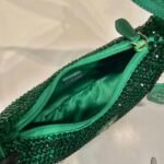 Replica Prada 1NE515 Satin mini-bag with artificial crystals Jade green - Image 7