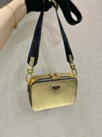 Replica Prada 2VH070 Saffiano Gold leather Prada Brique bag