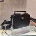 Replica Prada 2VH070 Saffiano Black leather Prada Brique bag - Image 2