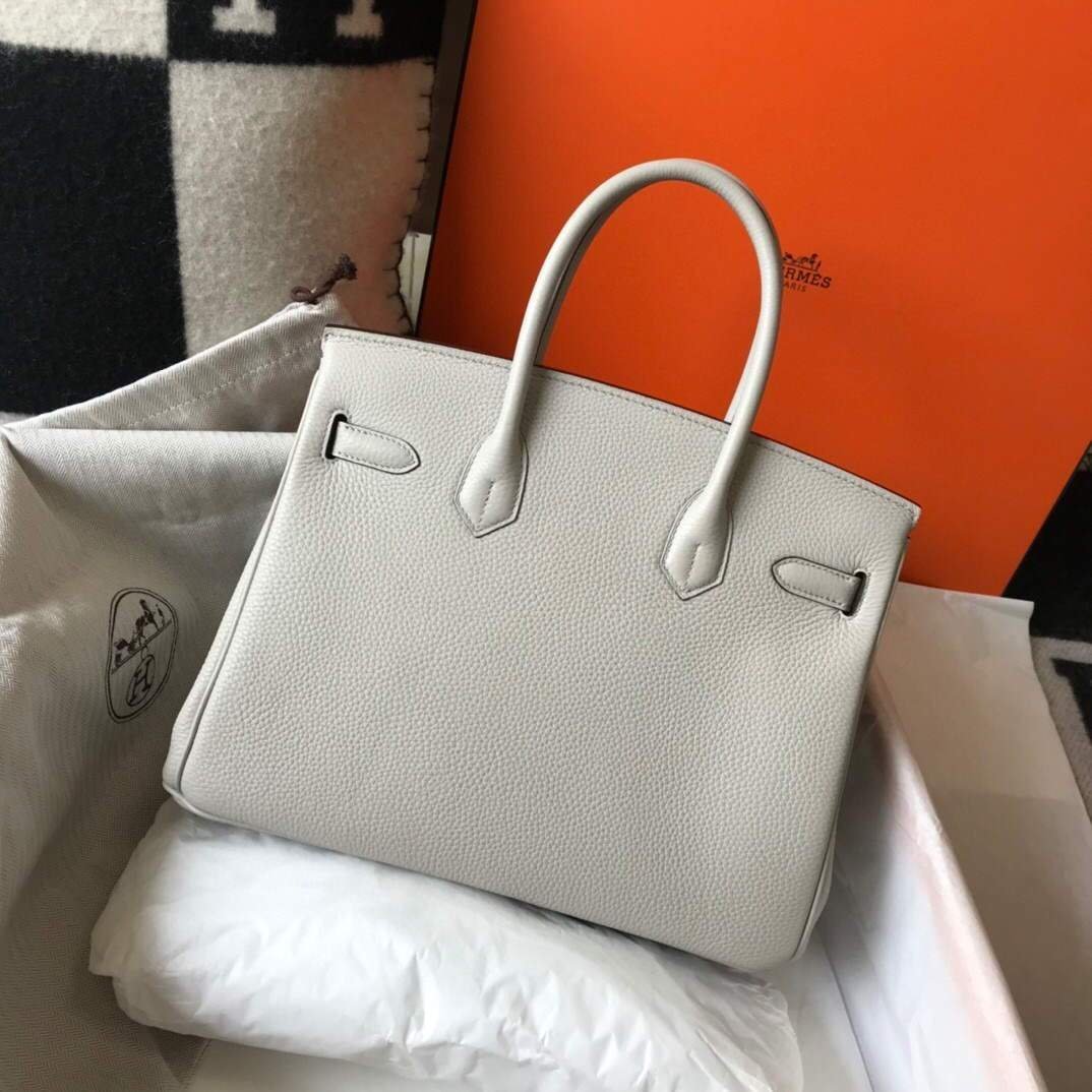 653275d43922d.jpg Replica Hermes Birkin Designer Tote Bag Togo Leather 28348 White - Image 1