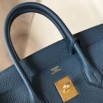 Replica Hermes Birkin Designer Tote Bag Togo Leather 28345 Navy Blue - Image 2