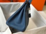 Replica Hermes Birkin Designer Tote Bag Togo Leather 28345 Navy Blue - Image 3